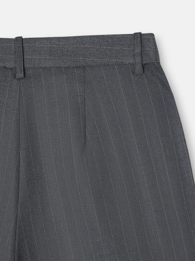 Pantalon droit à rayures diplomatiques gris
