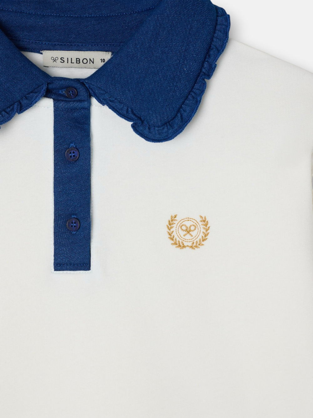 Sweatshirt de menina com gola polo bege