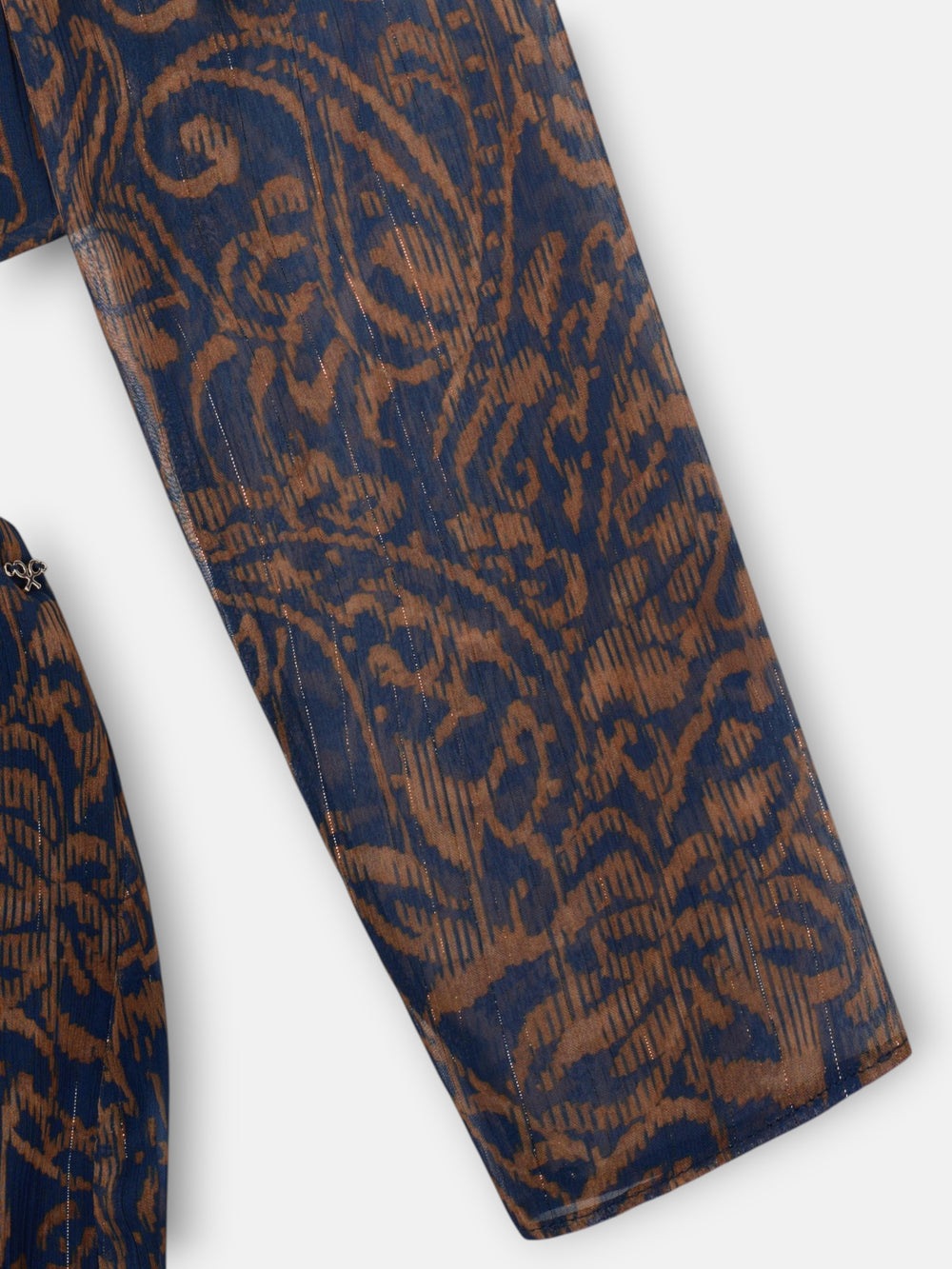 Blue paisley print cut-out dress