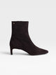 Brown suede kitten heel ankle boot