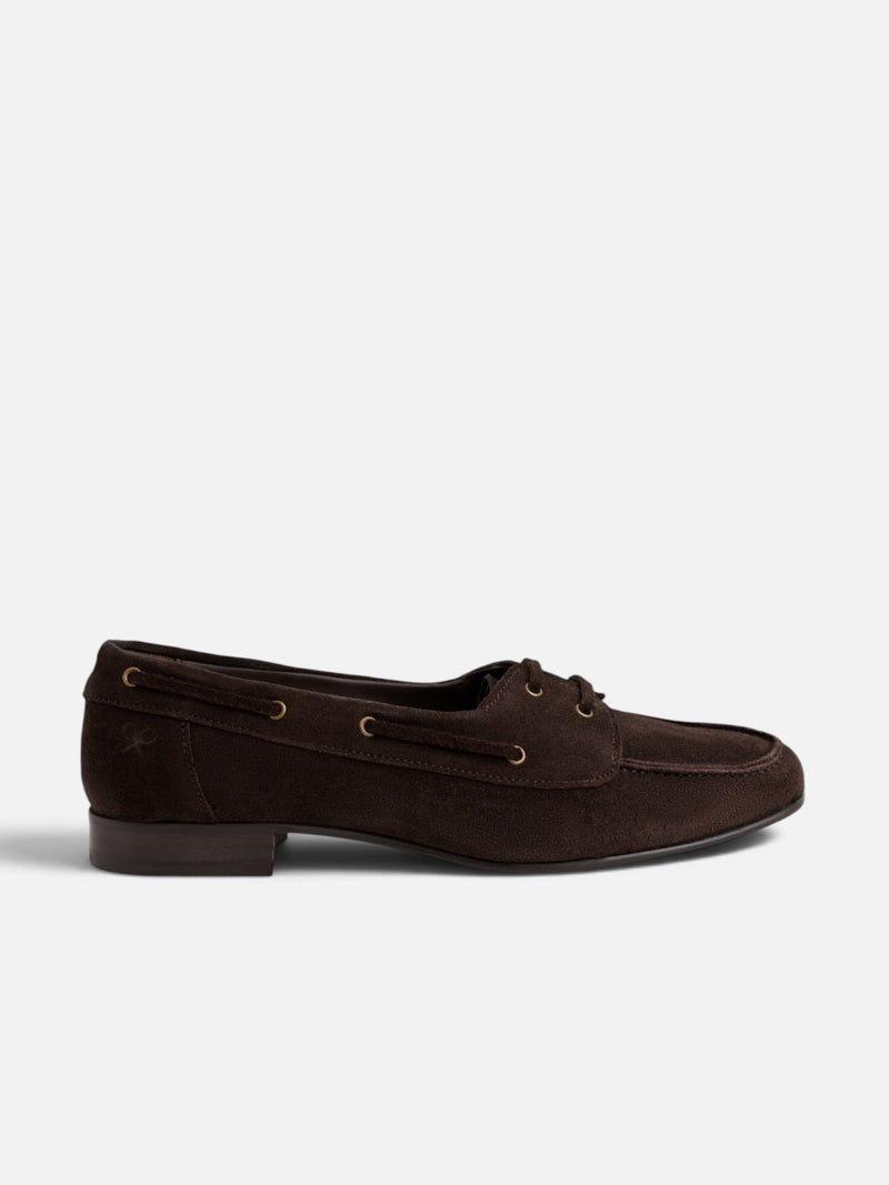 Nautique en cuir suédé marron
