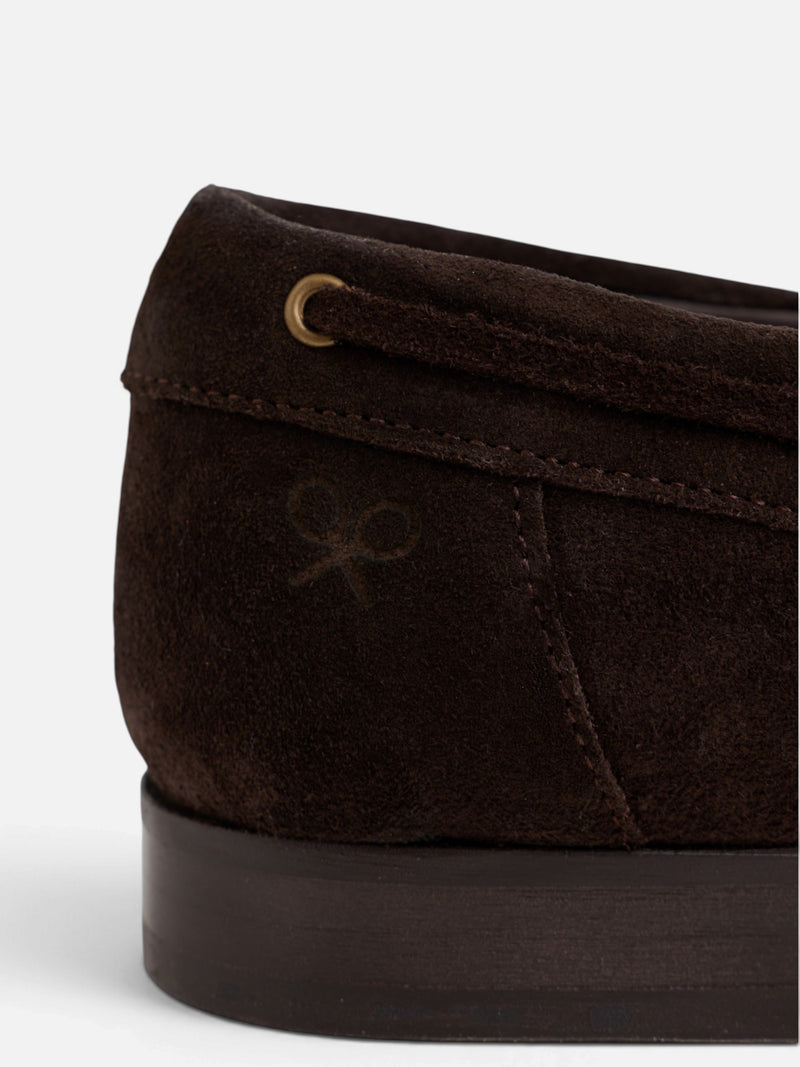 Nautique en cuir suédé marron