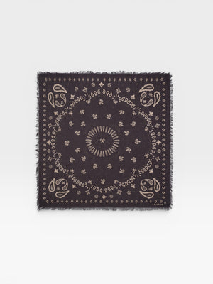 Grand bandana en maille marron
