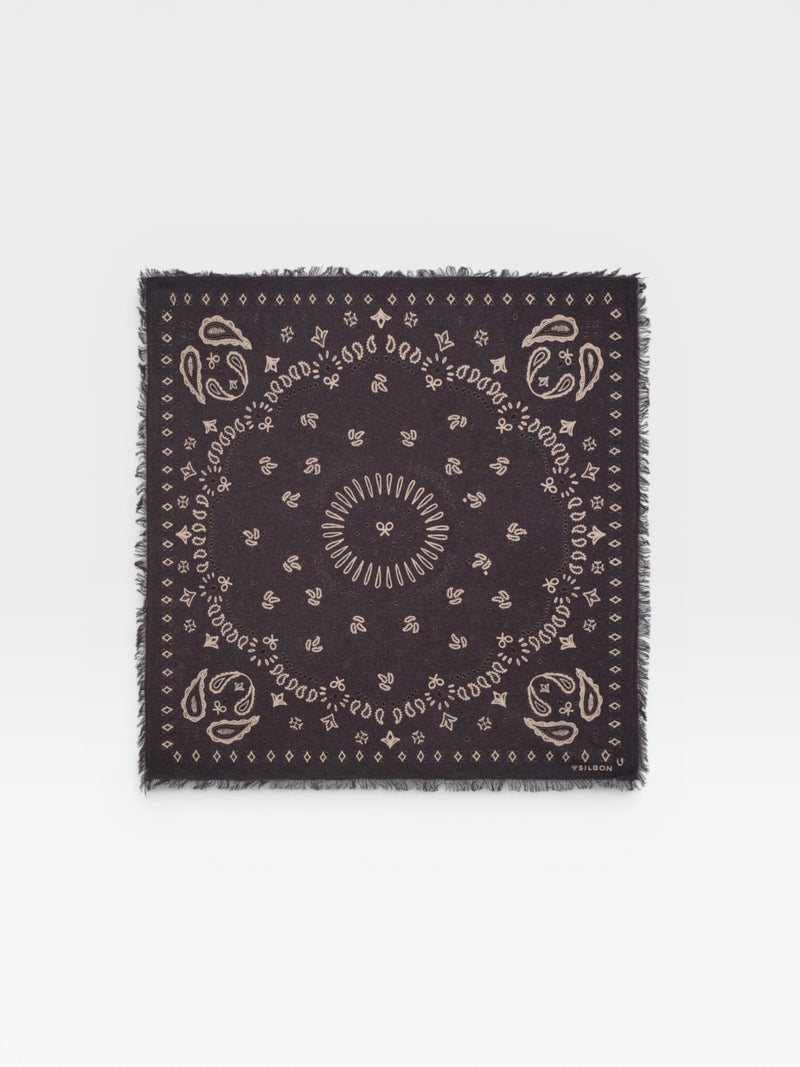 Grand bandana en maille marron