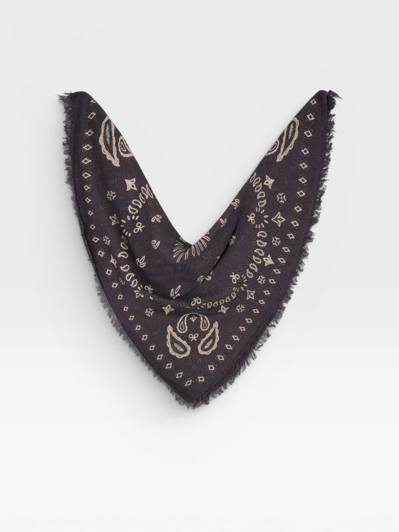 Grand bandana en maille marron