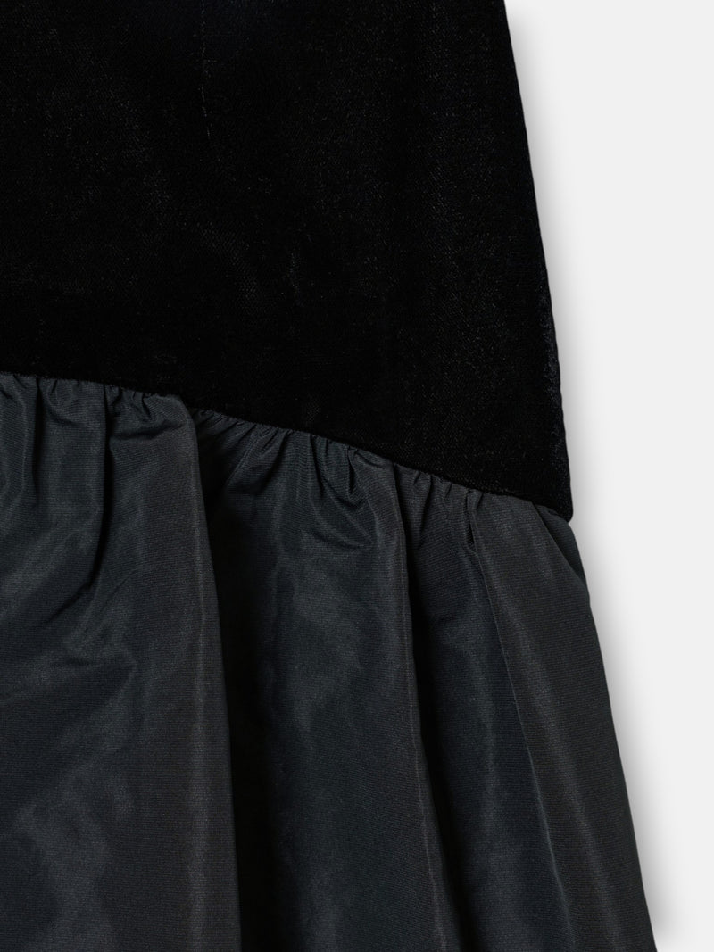 Falda larga tafeta negro