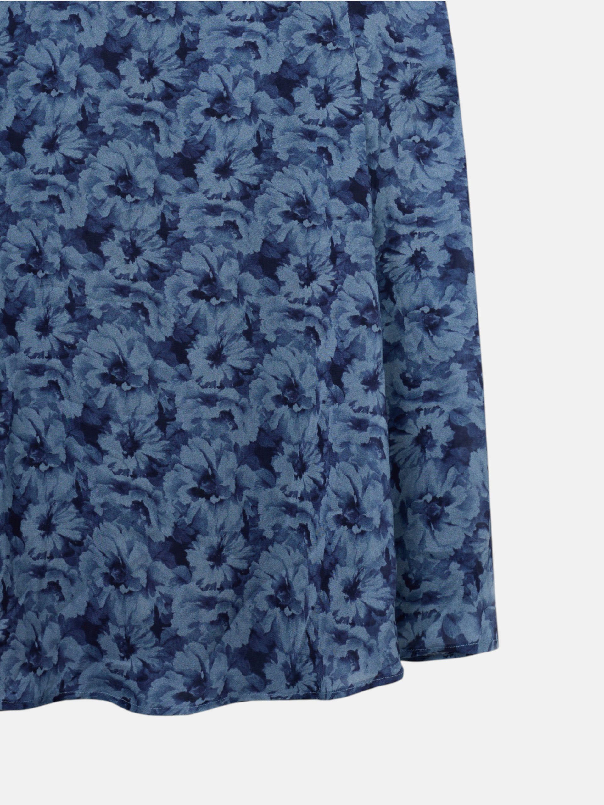 Vestido largo palabra de honor flores azul