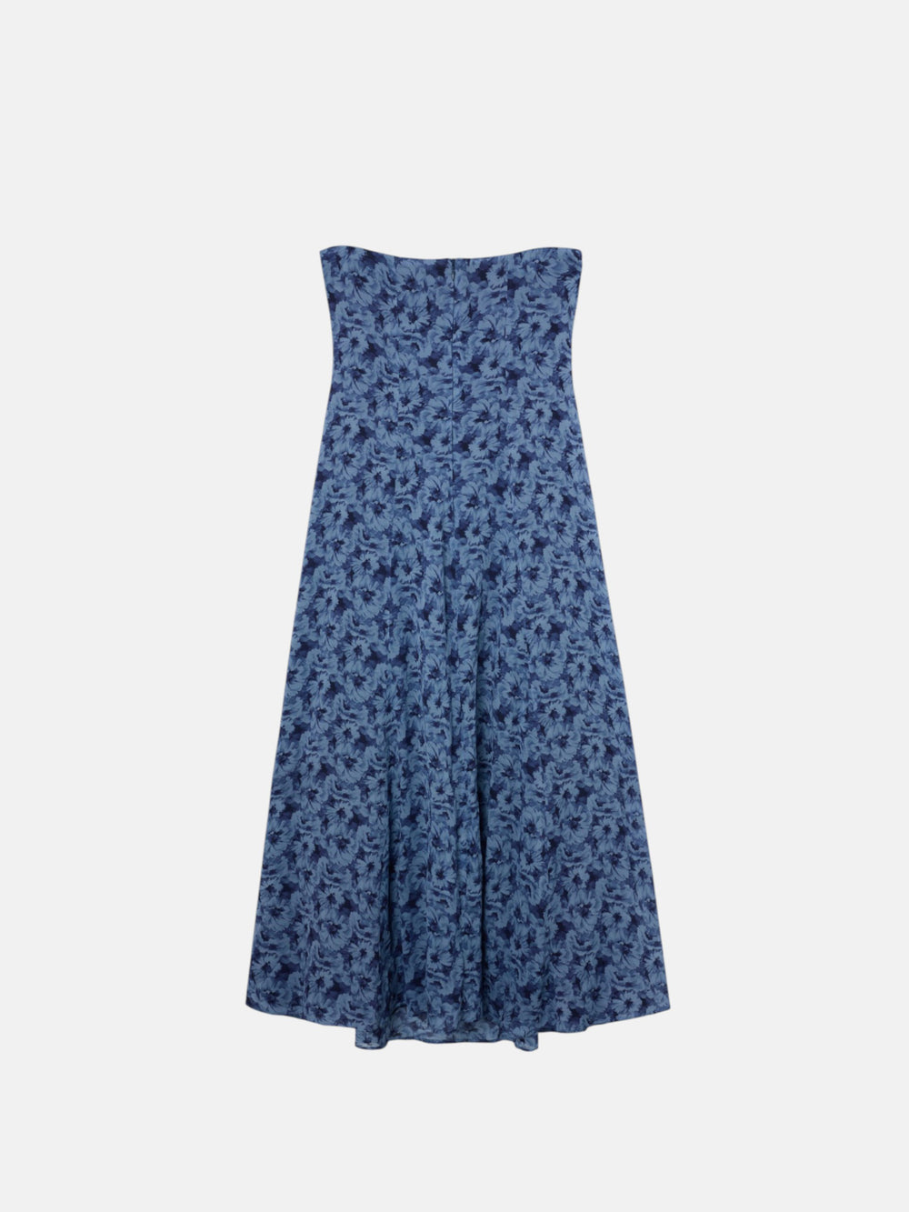 Robe longue bustier à fleurs bleues