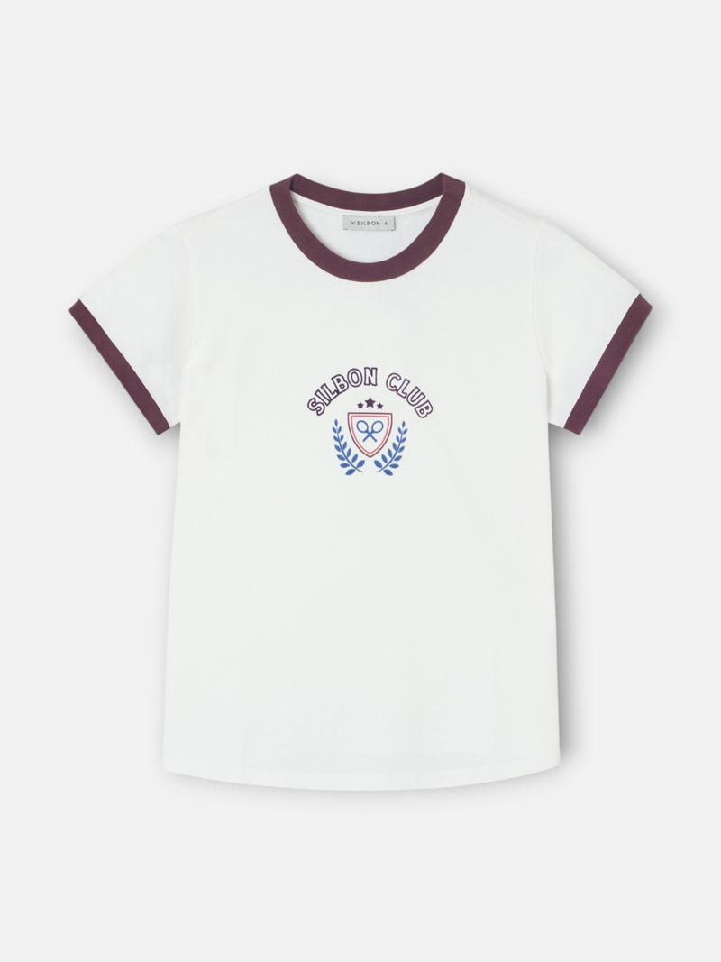 T-shirt femme Silbon Club écru