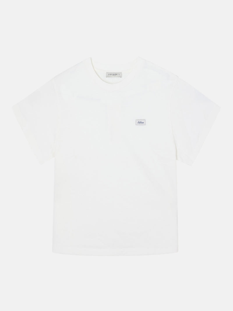 Women's white Silbon patch t-shirt