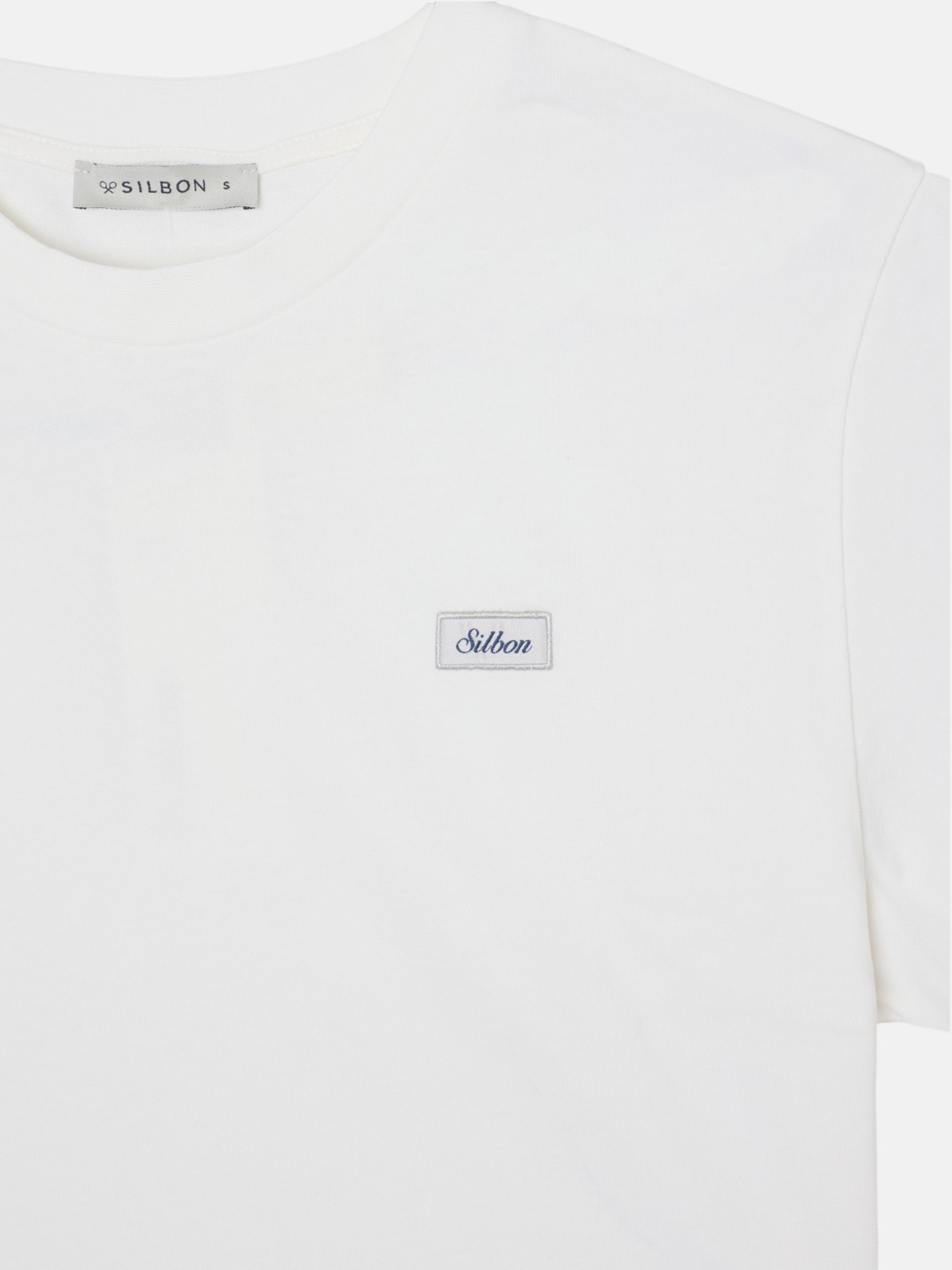 T-shirt femme patch silbon blanc