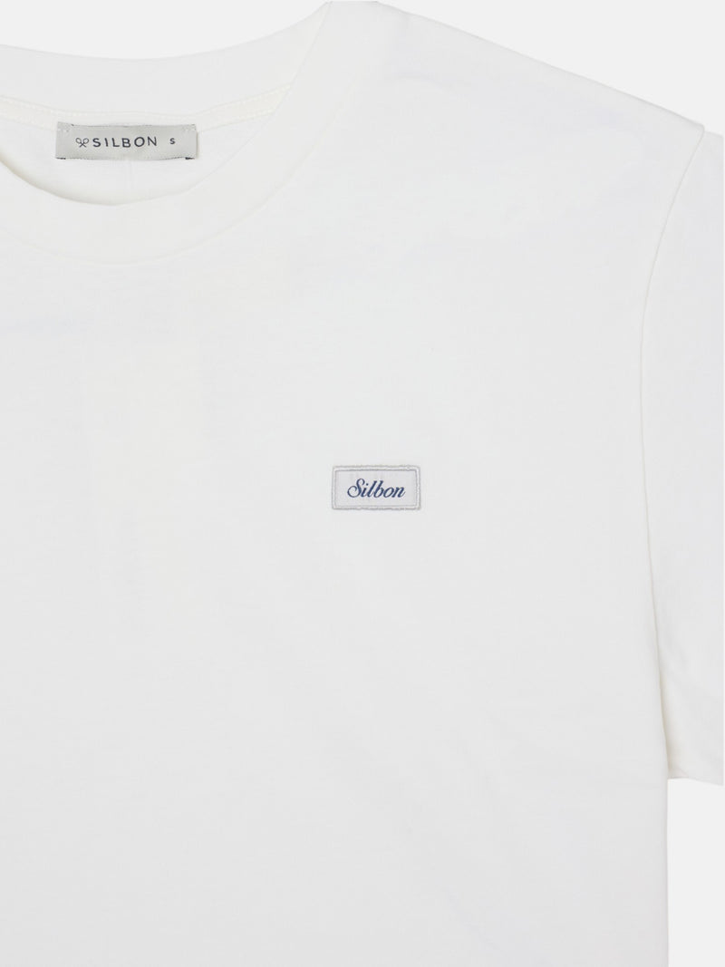 Women's white Silbon patch t-shirt