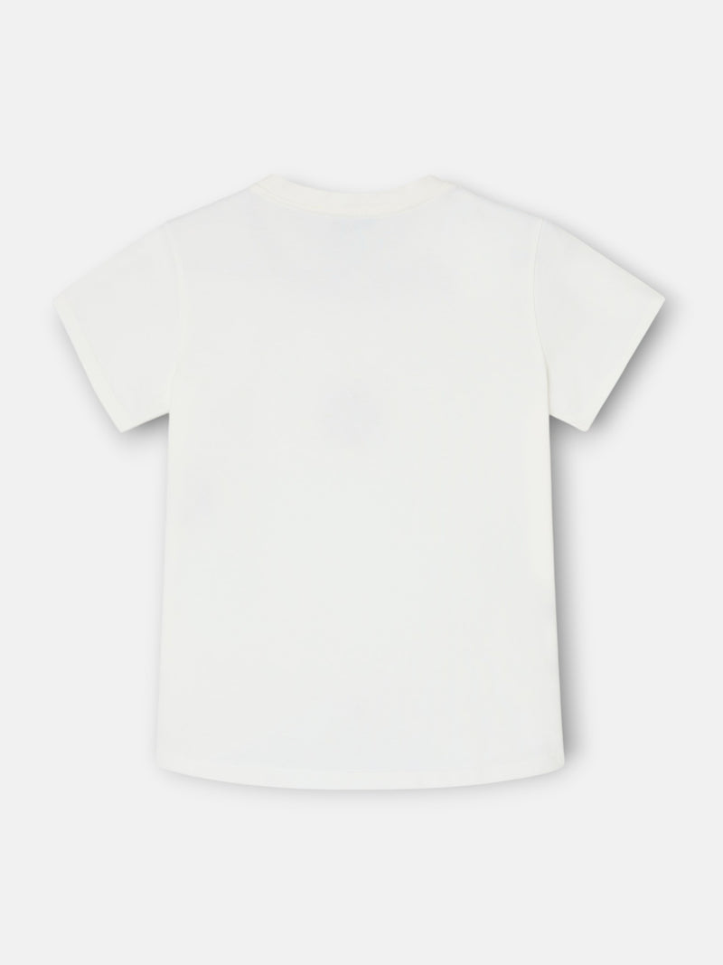T-shirt femme broderie ethnique écru