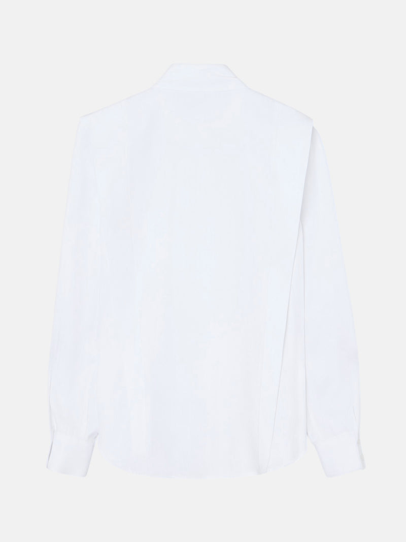 Structured white herringbone shirt