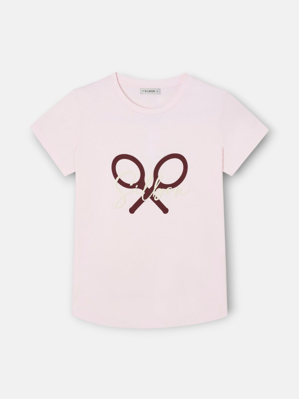 T-shirt femme raquette Silbon rose