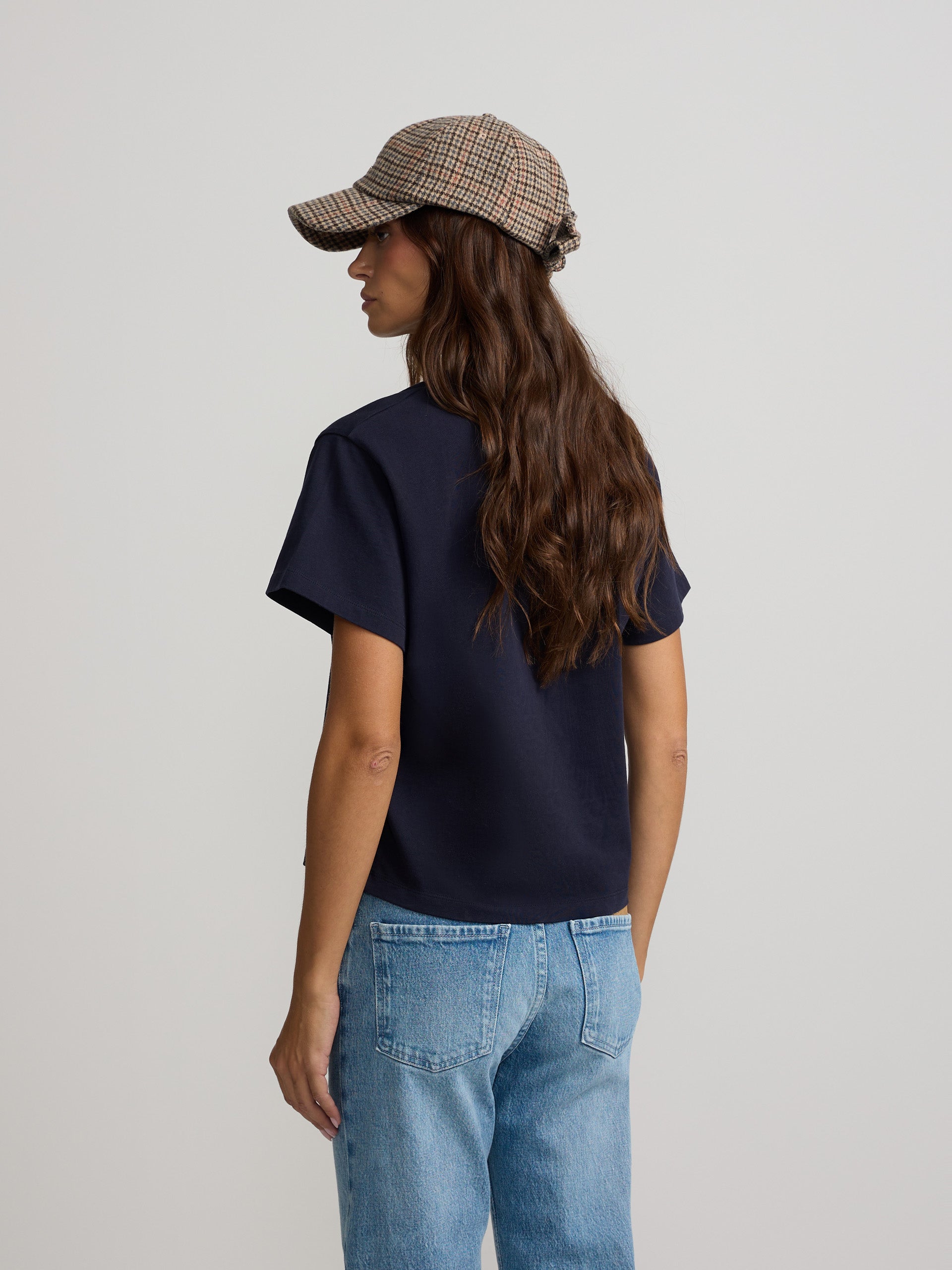 Camiseta woman parche silbon azul marino