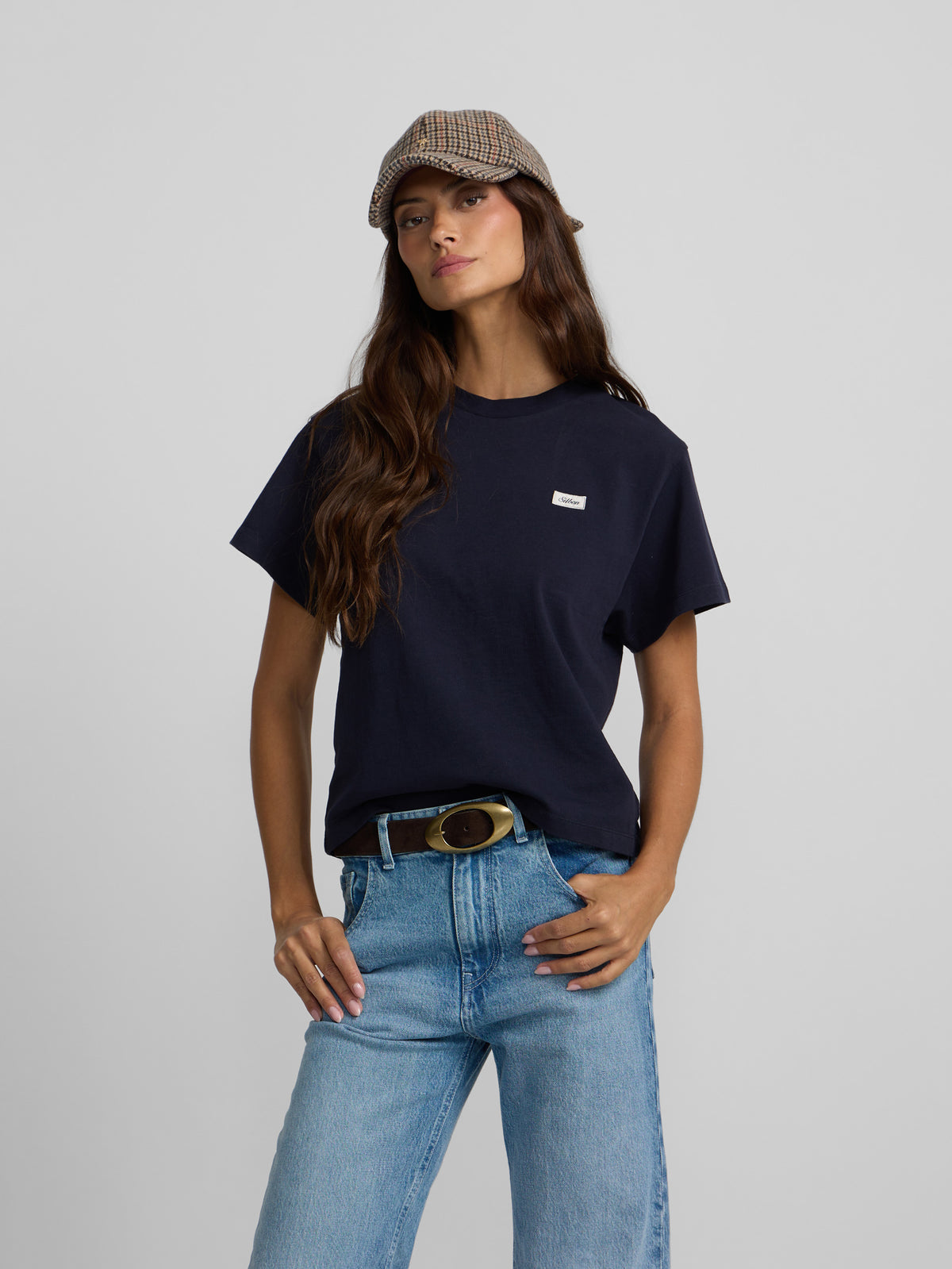 Camiseta woman parche silbon azul marino