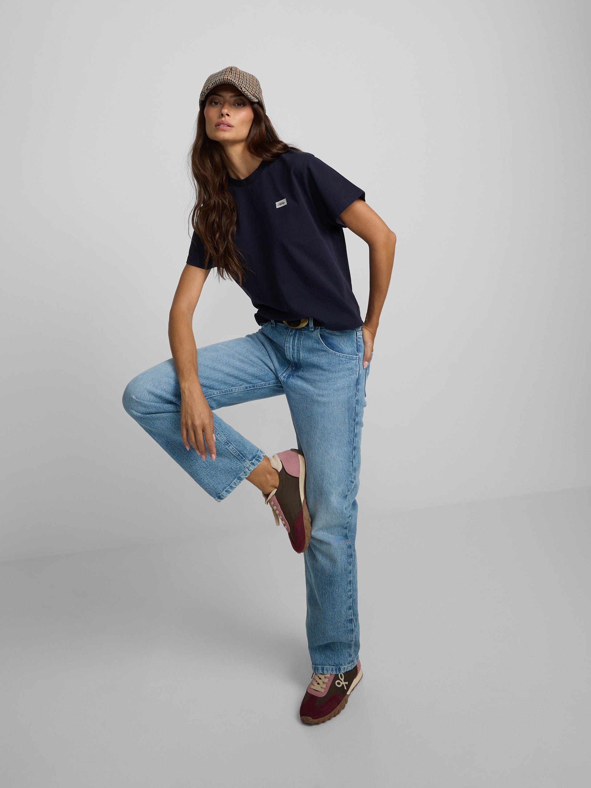 Camiseta woman parche silbon azul marino
