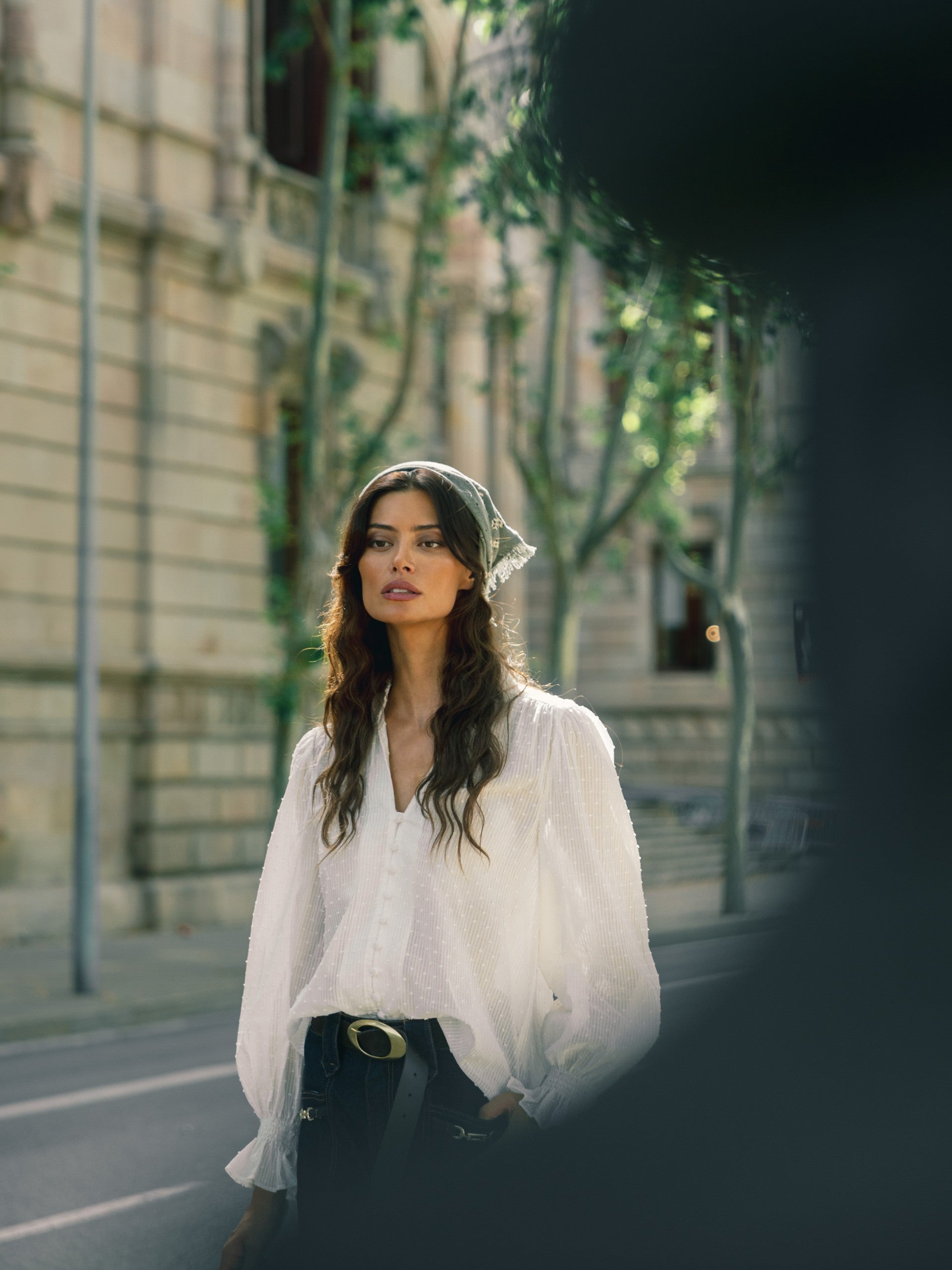 Blusa volantes plumetti blanco