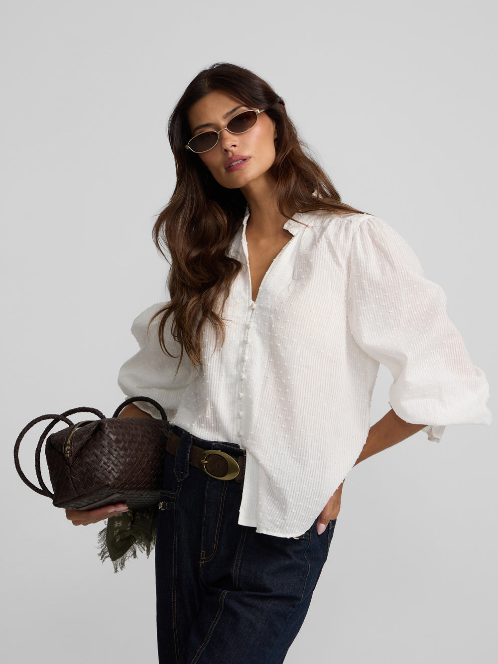 Blusa volantes plumetti blanco