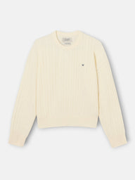 Jersey ochos cuello redondo crudo