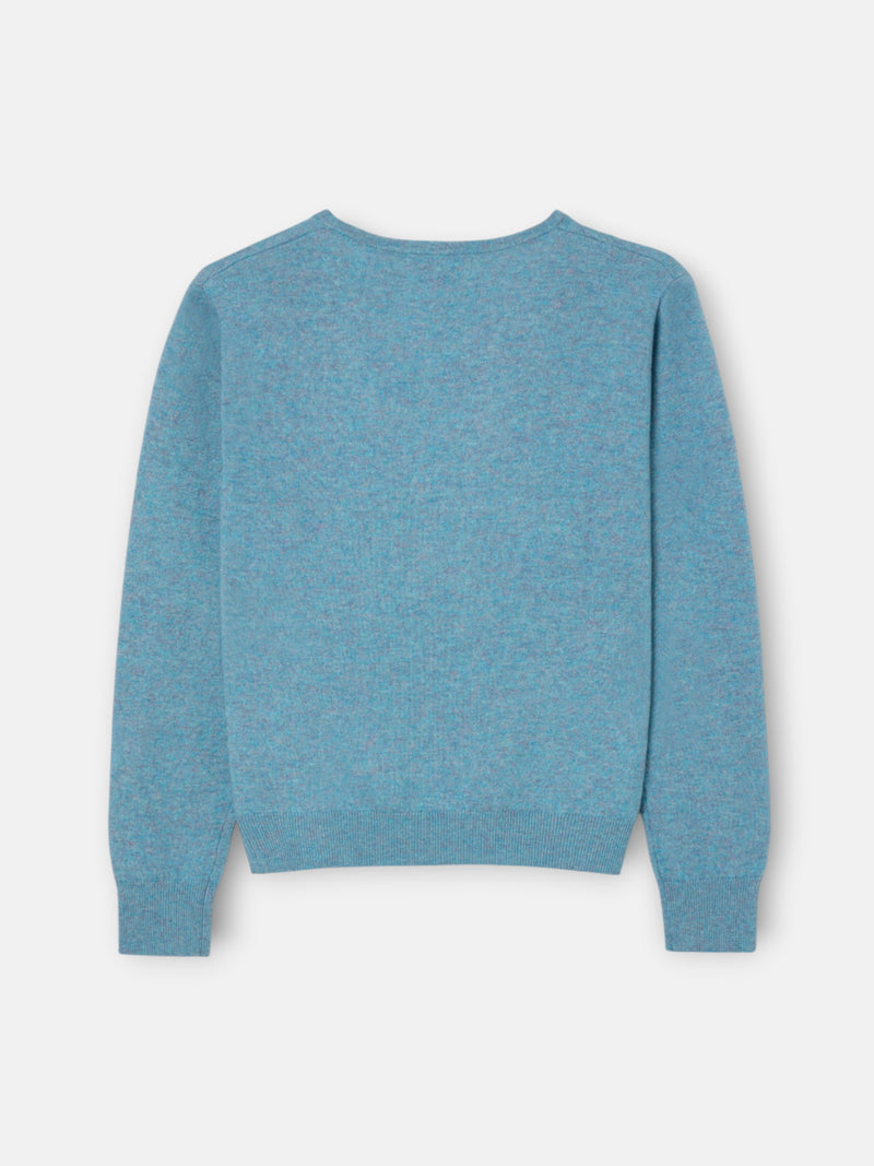 Pull col en V vert d'eau