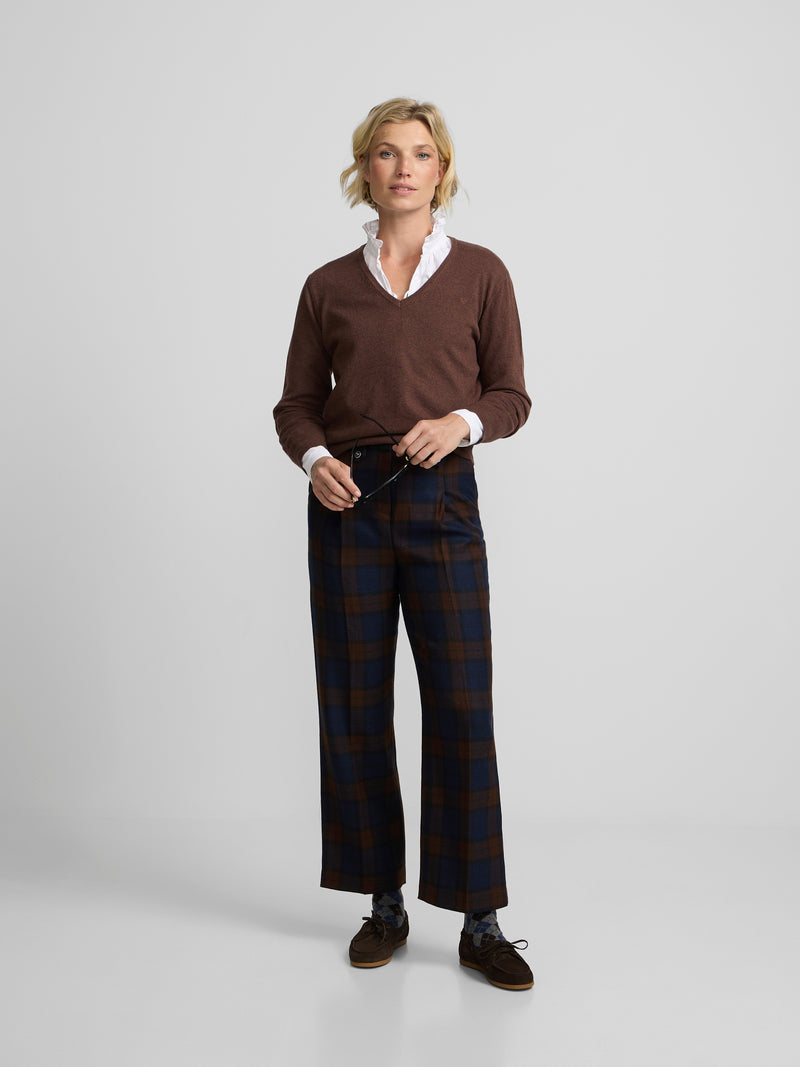 Jersey cuello pico marron