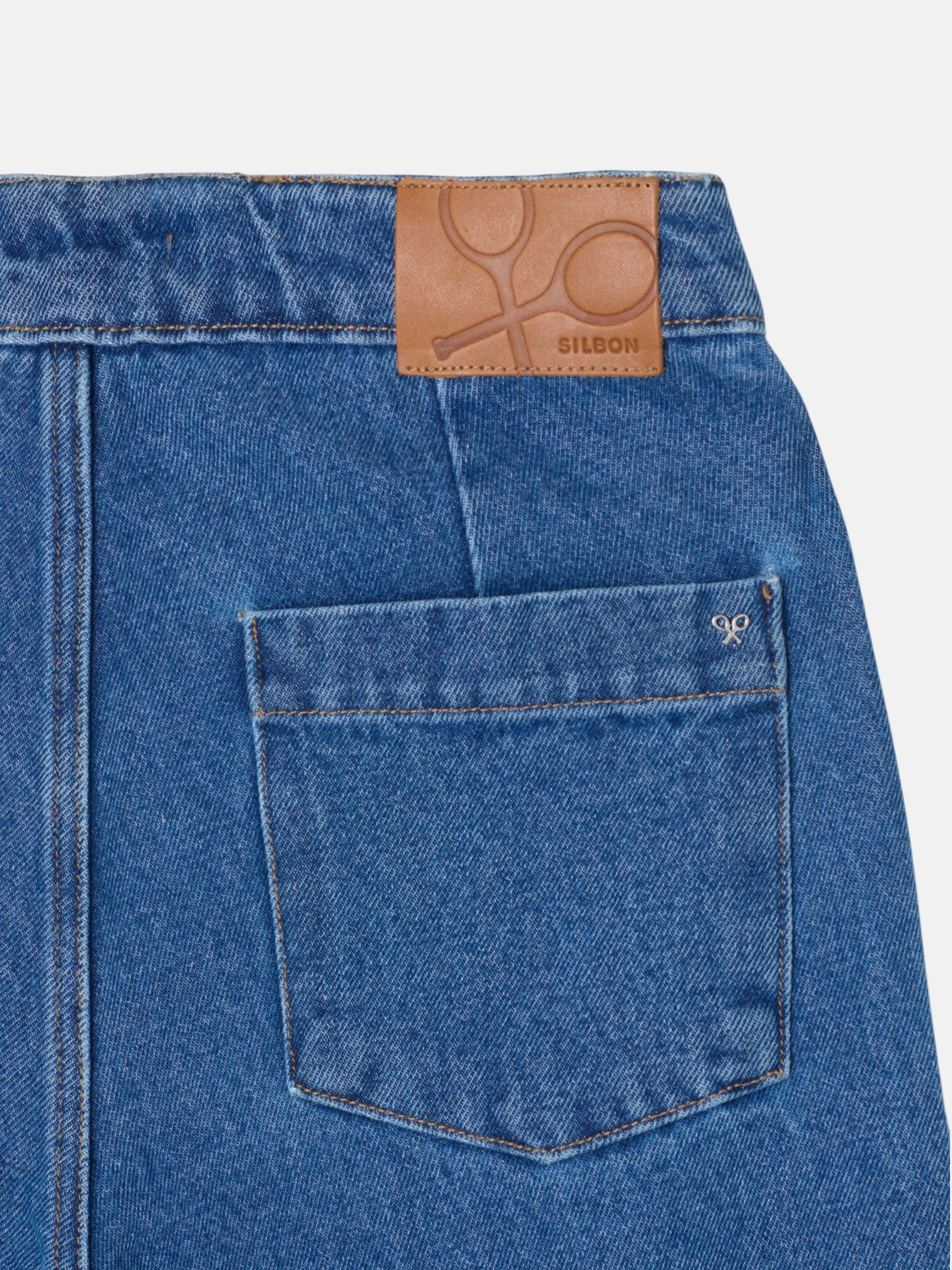 Pantalon culotte marin bleu en denim