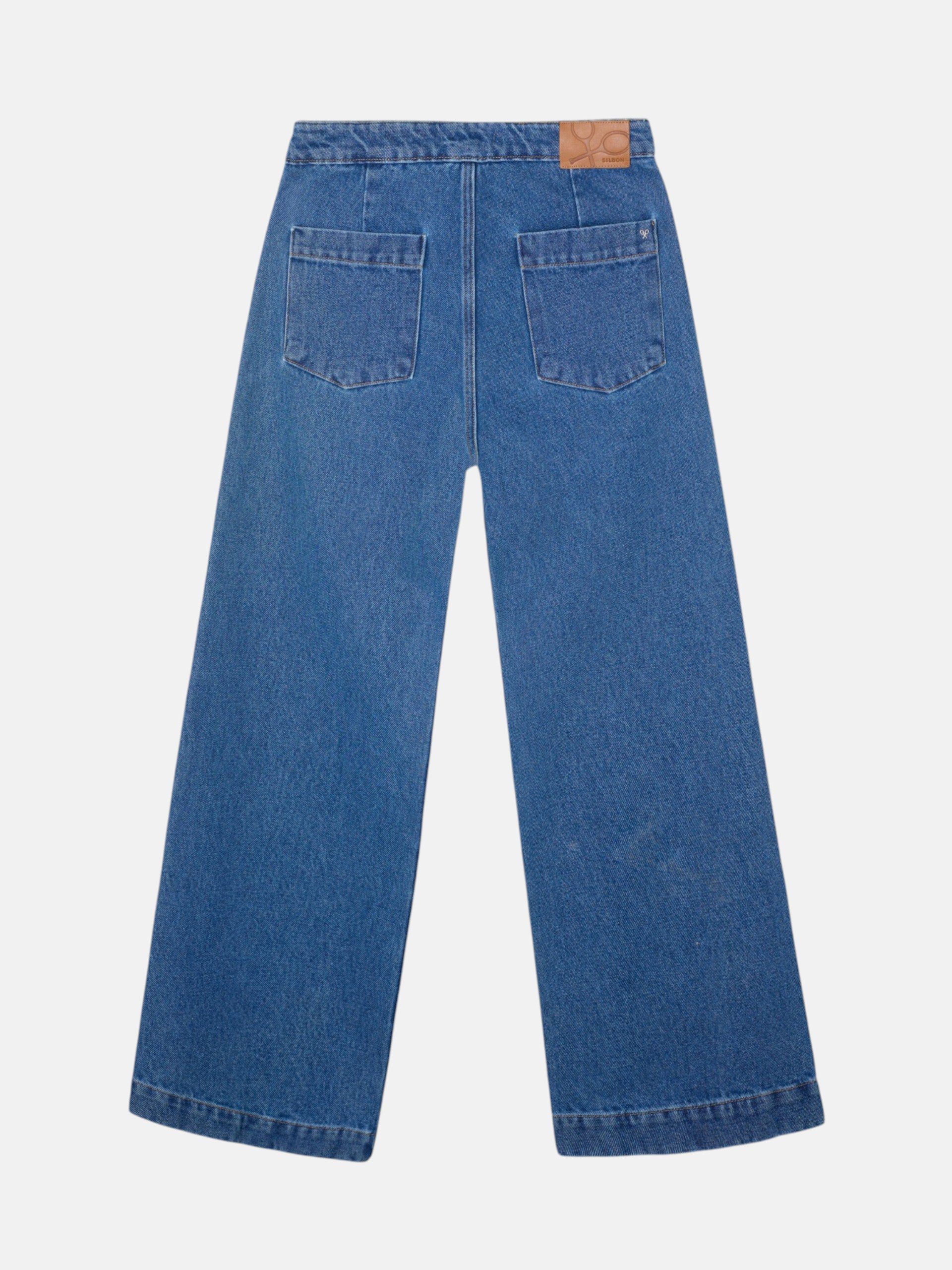 Pantalon culotte marin bleu en denim