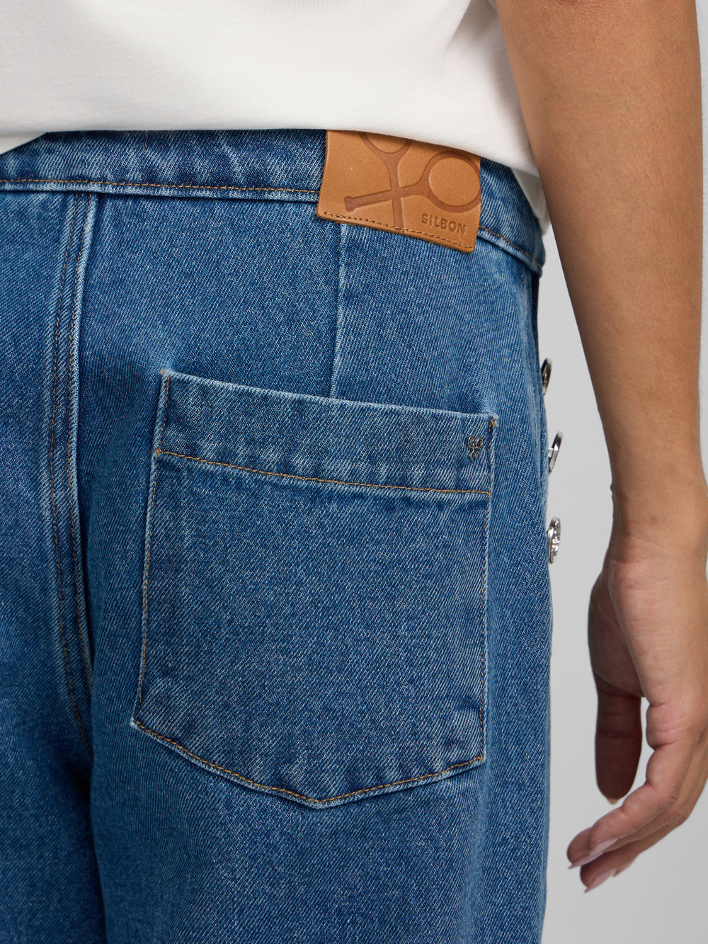 Pantalon culotte marinero denim azul