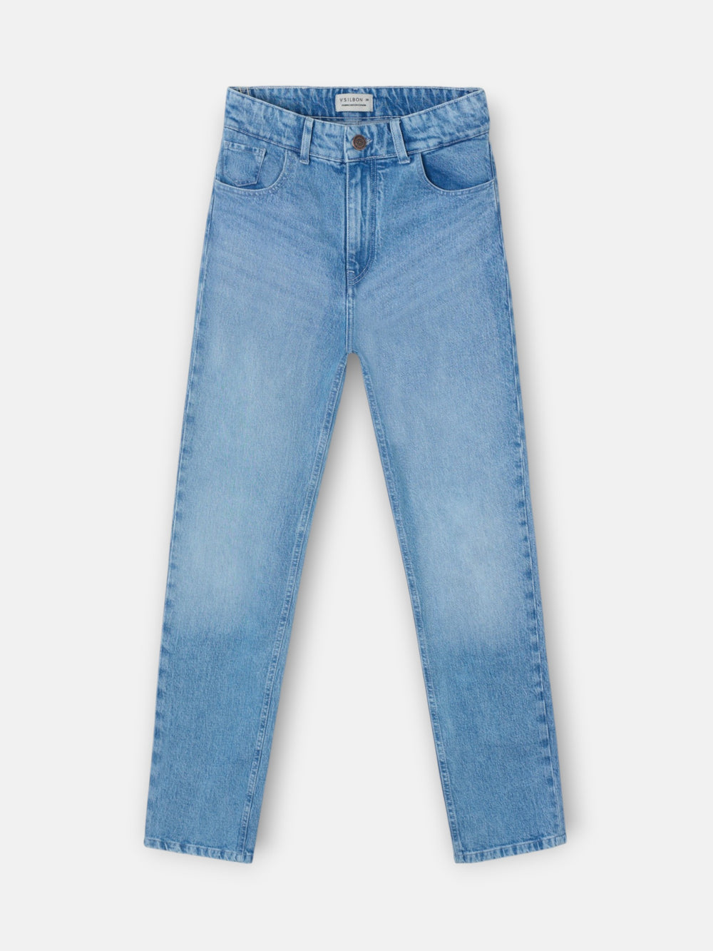 Straight light denim trousers