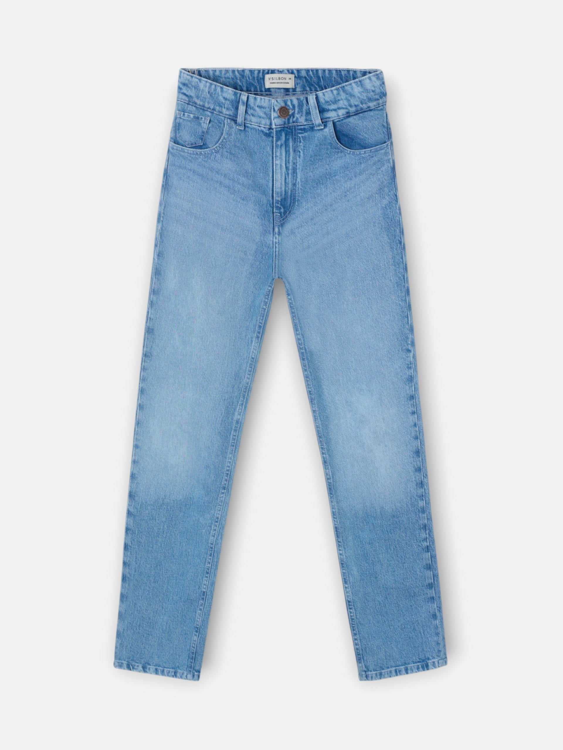 Straight light denim trousers