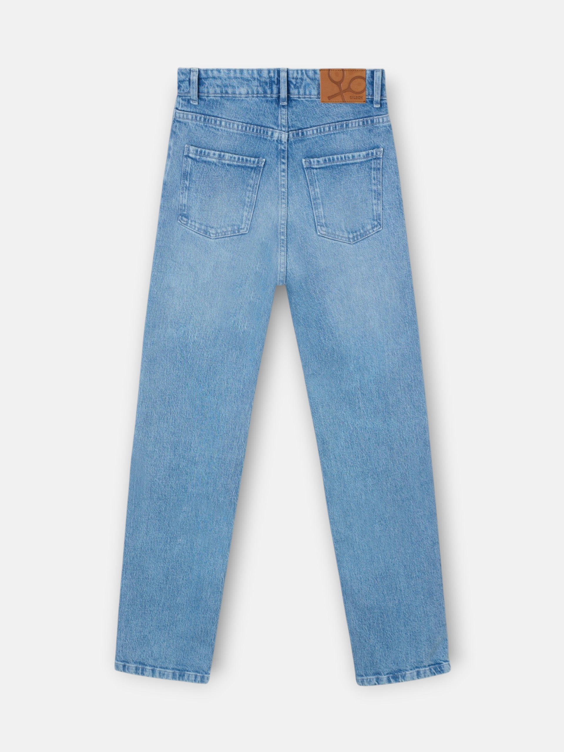 Straight light denim trousers