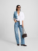 Pantalon droit en denim clair