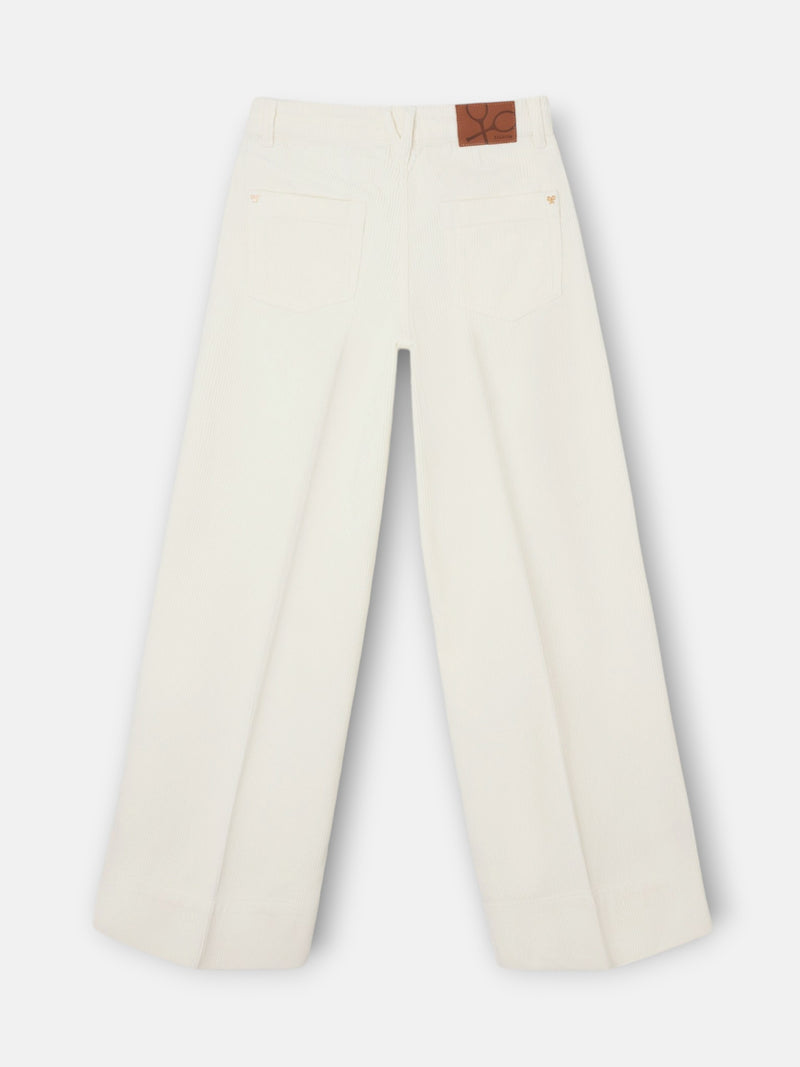 Pantalon wide leg pana crudo