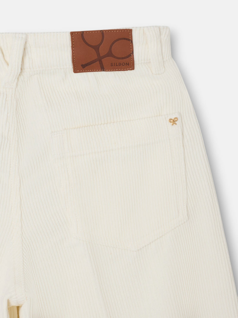 Pantalon wide leg pana crudo