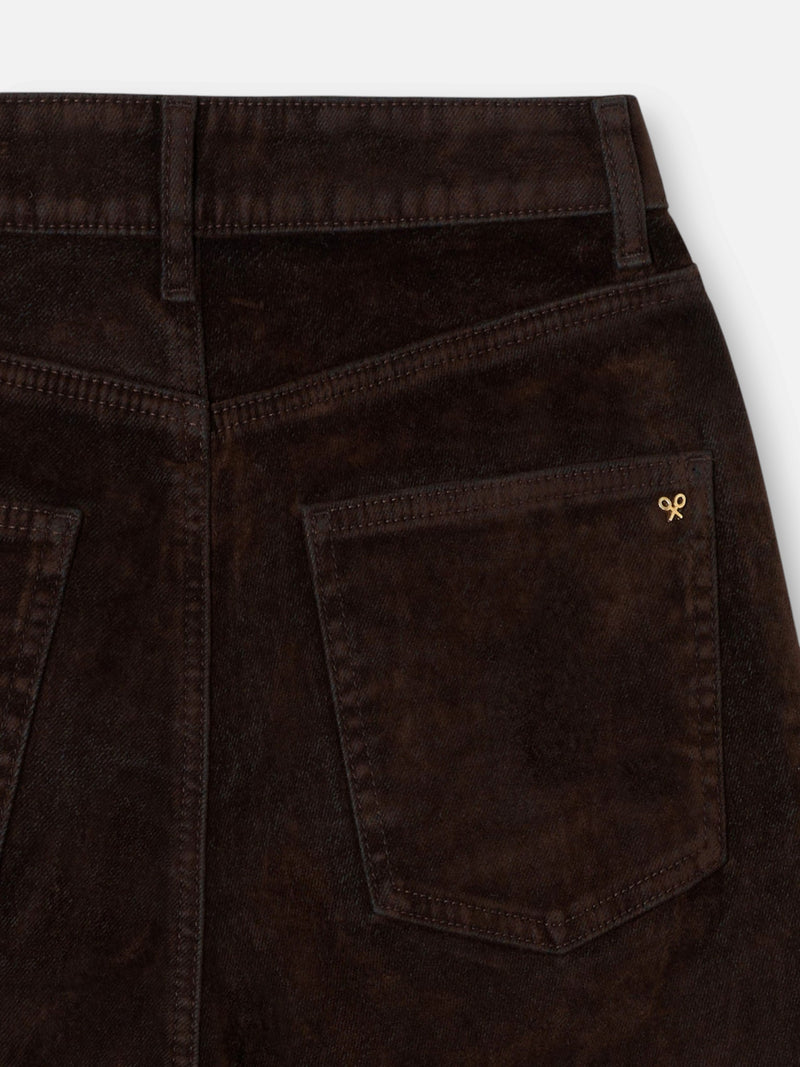 Pantalon unique floqué marron
