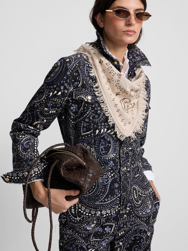 Mono micropana estampado paisley azul