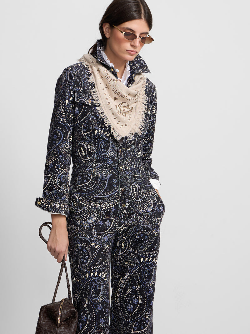 Mono micropana estampado paisley azul