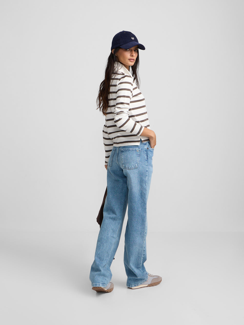 Polo woman manga larga rayas crudo