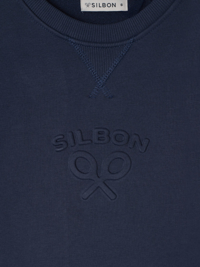 Sweat-shirt femme Silbon classique bleu marine