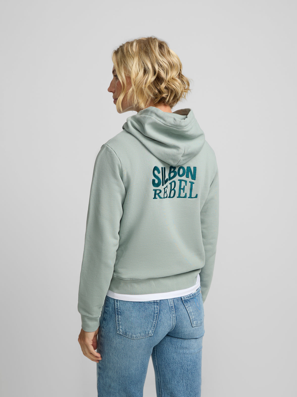 Sudadera woman capucha silbon rebel verde