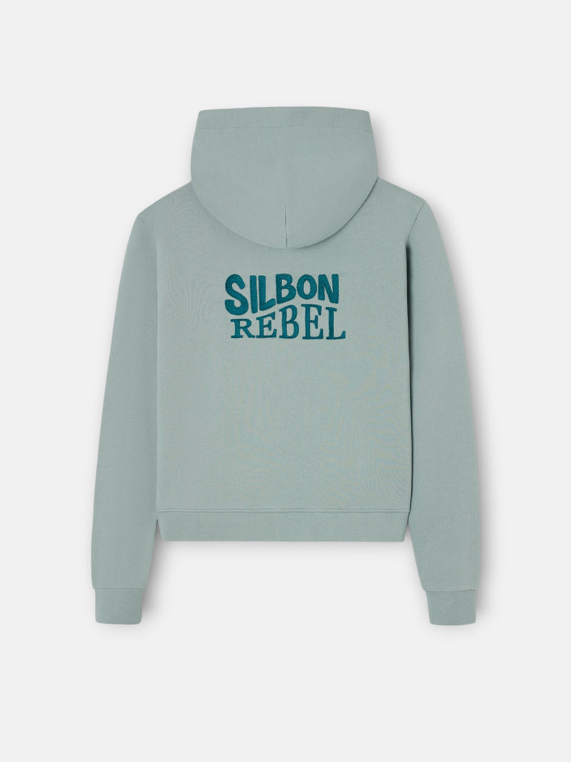 Sweatshirt mulher com capuz Silbon Rebel verde