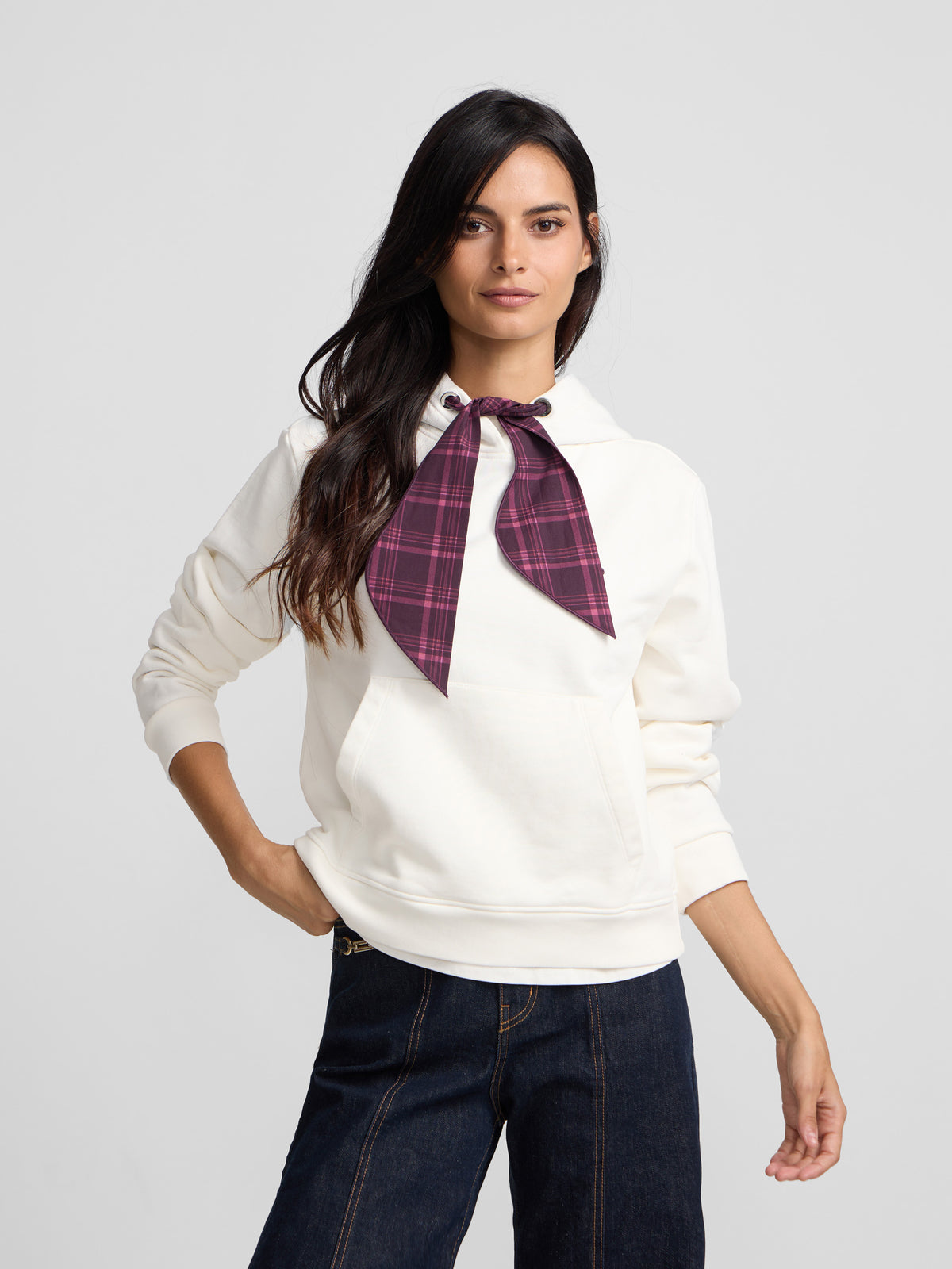 Sudadera woman capucha pañuelo crudo