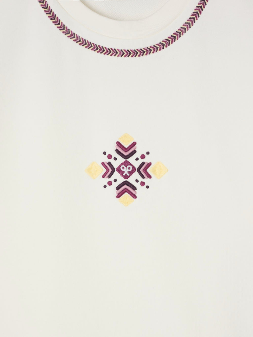 Sudadera woman bordado etnico crudo