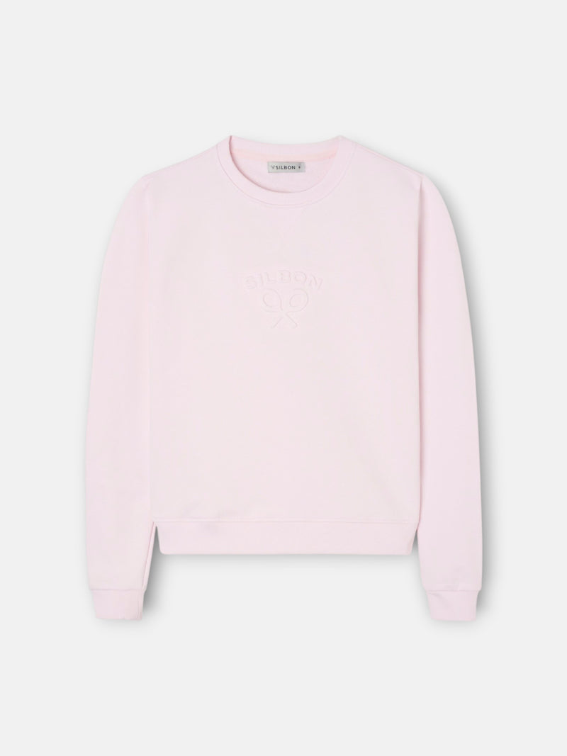Sweat-shirt femme Silbon classique rose