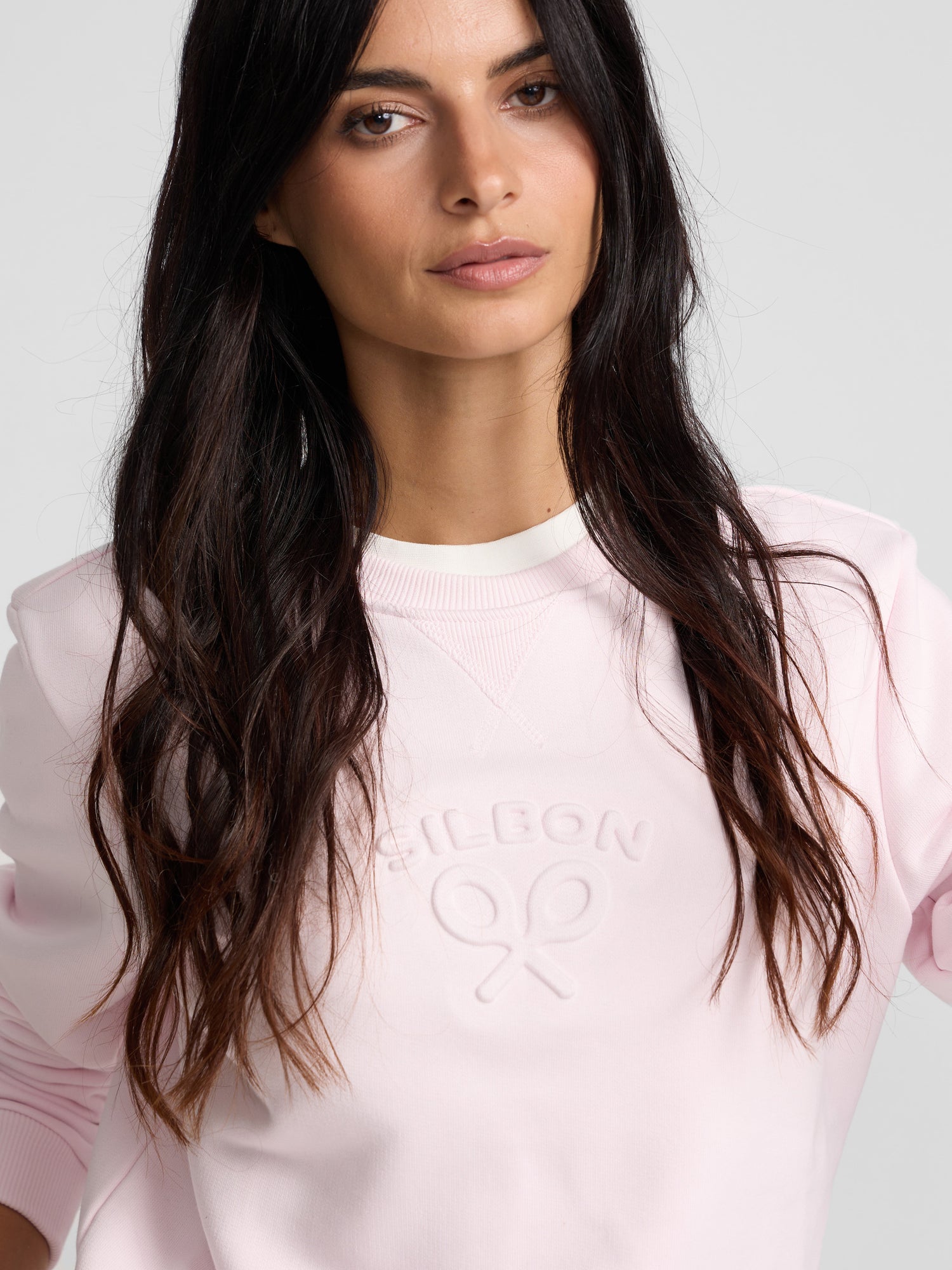 Sweat-shirt femme Silbon classique rose