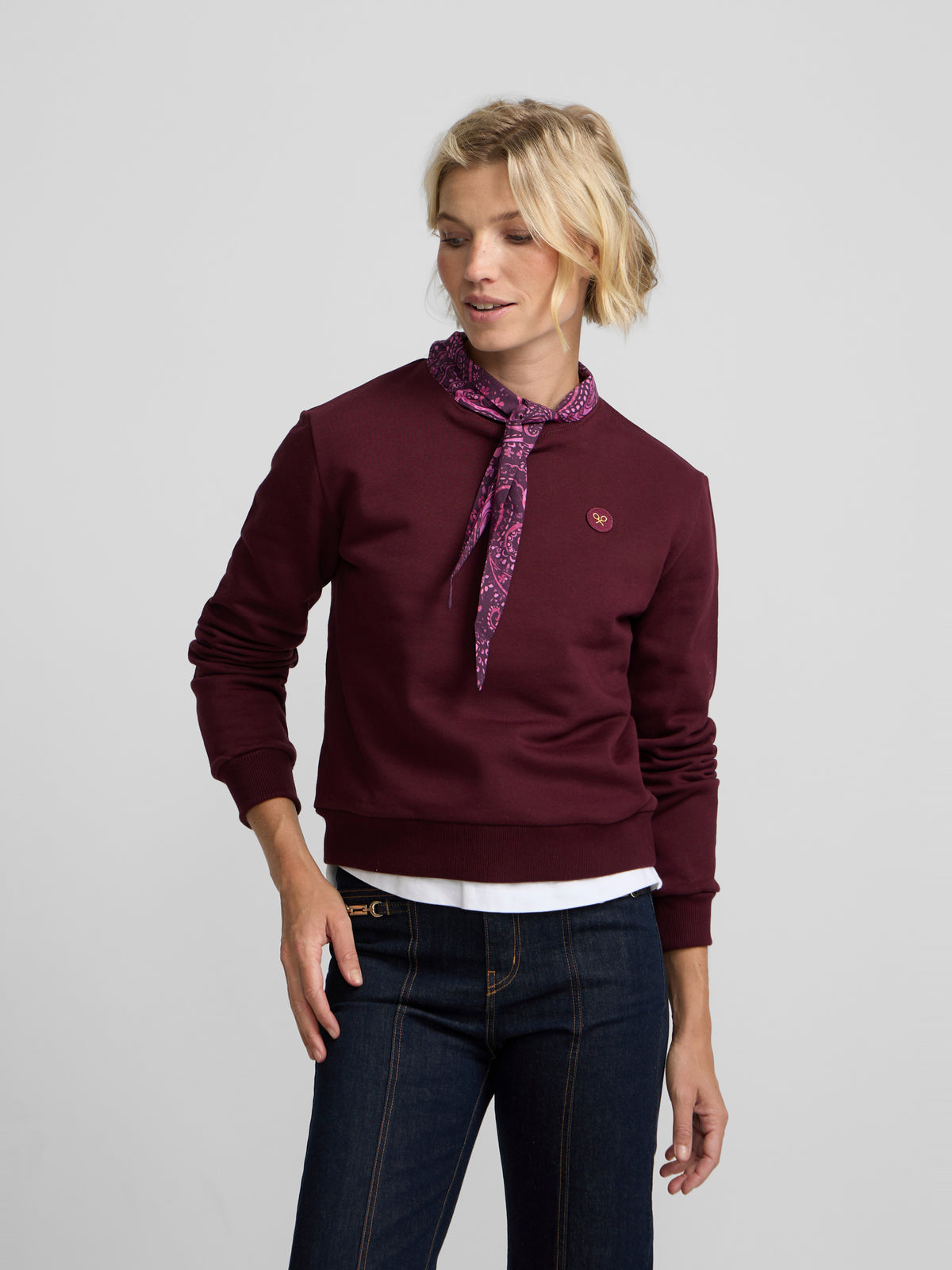 Sudadera woman pañuelo granate