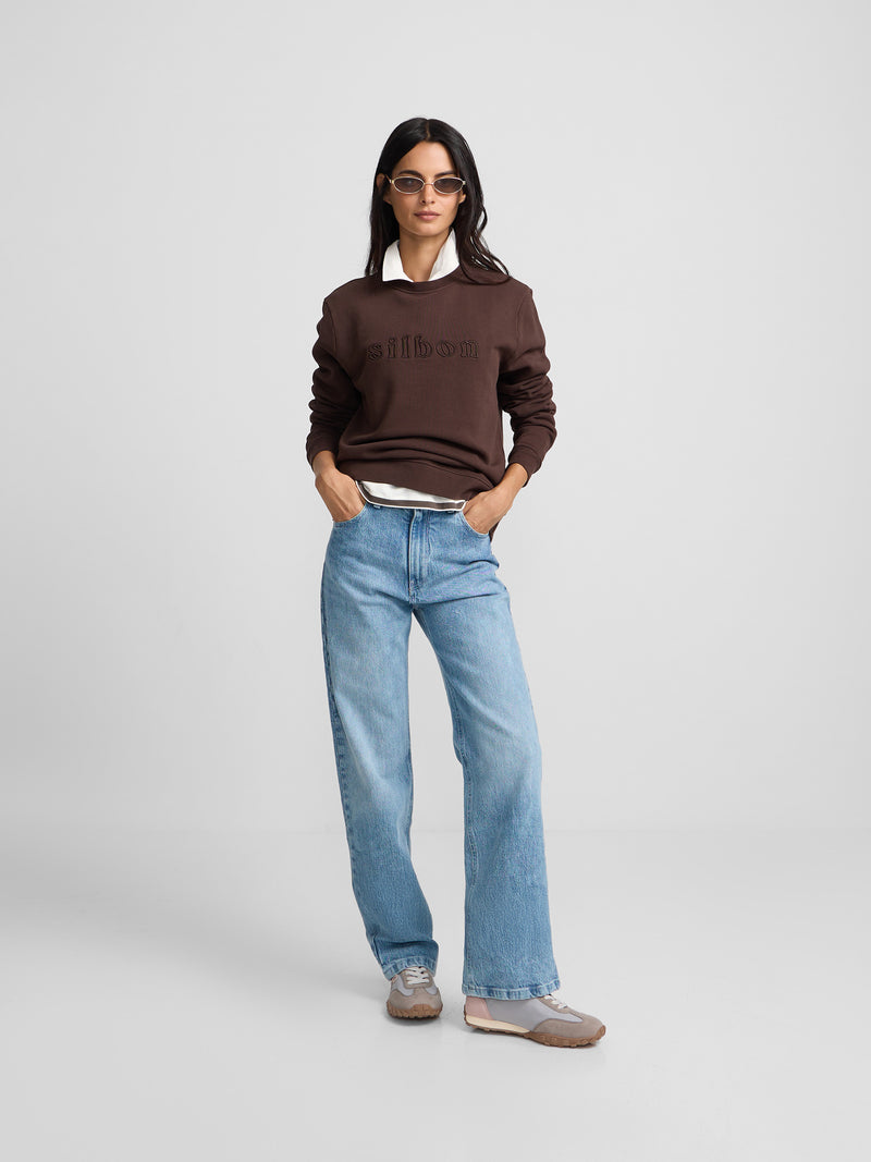 Sweat-shirt femme Silbon marron