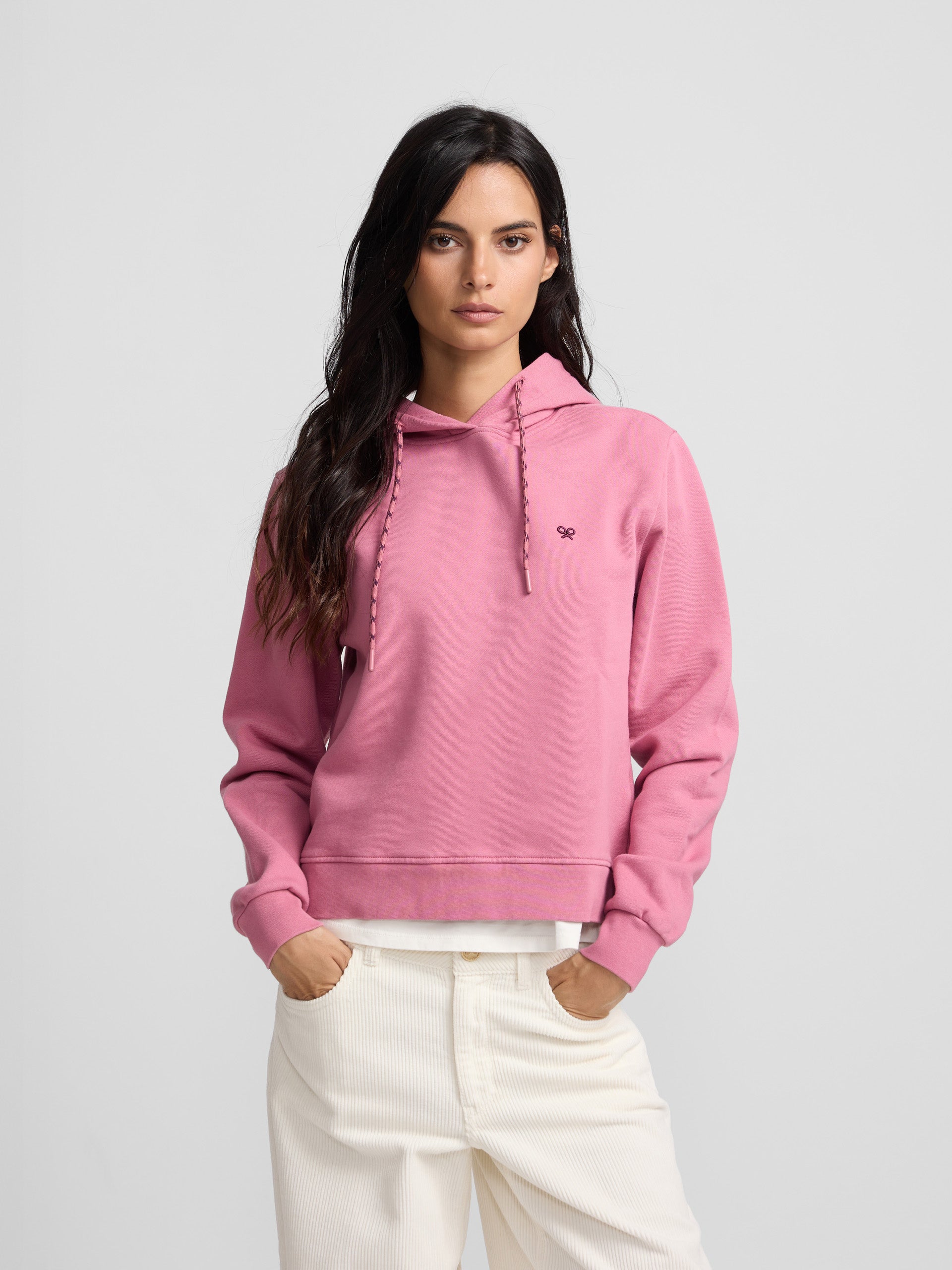 Sweat à capuche femme Silbon Rebel rose